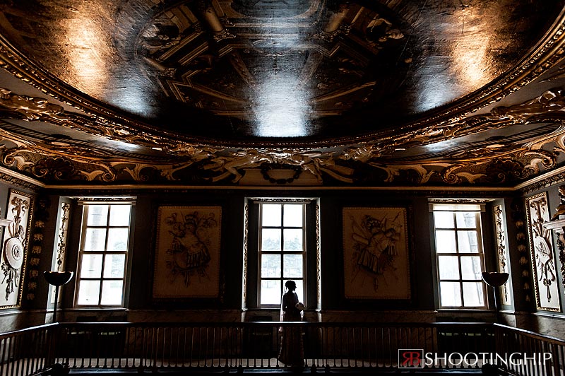 Dramatic portrait of bride at Moor Park golf club