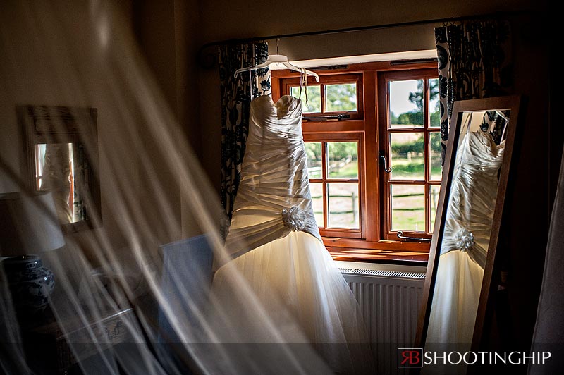 Wedding dress in Brides Room at Gate Street Barn