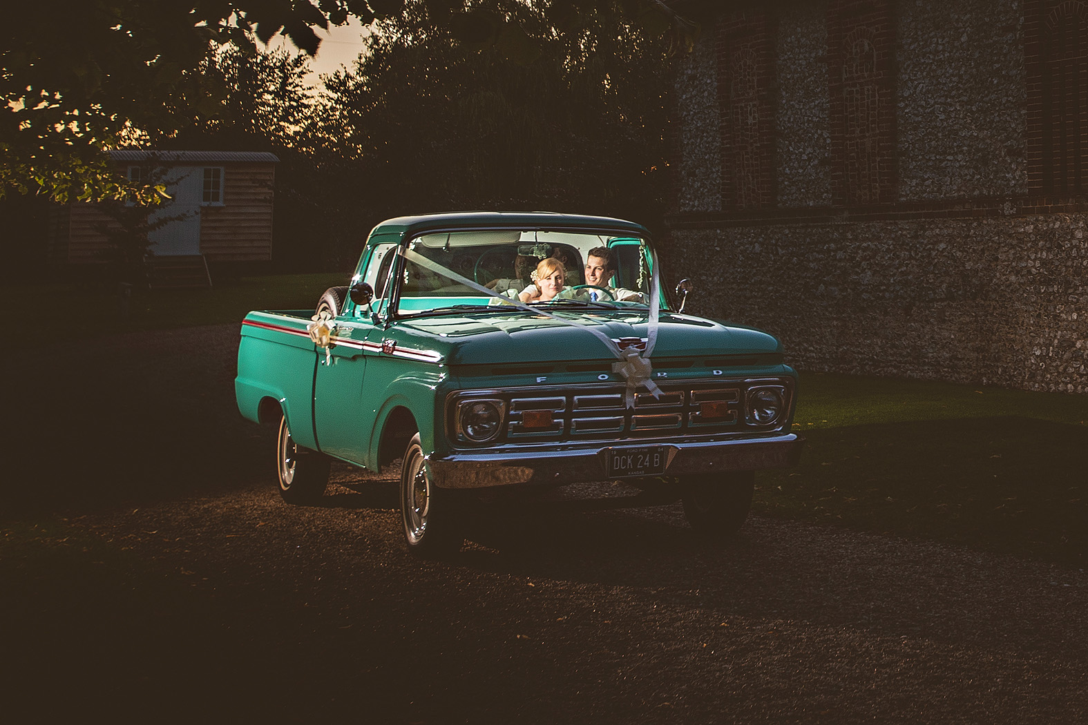 laura and jon at tithe barn