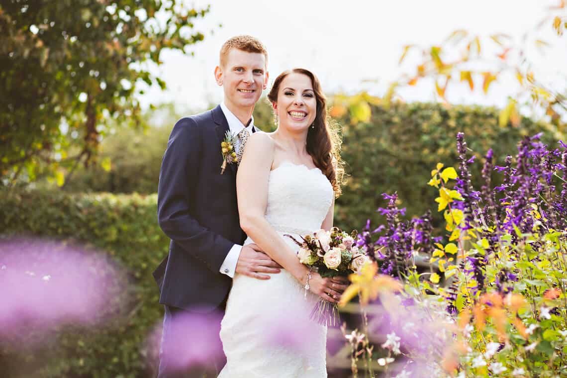 Wedding couple at Farbridge Barns