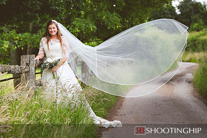 Bride in Veil at Gate Street Barn