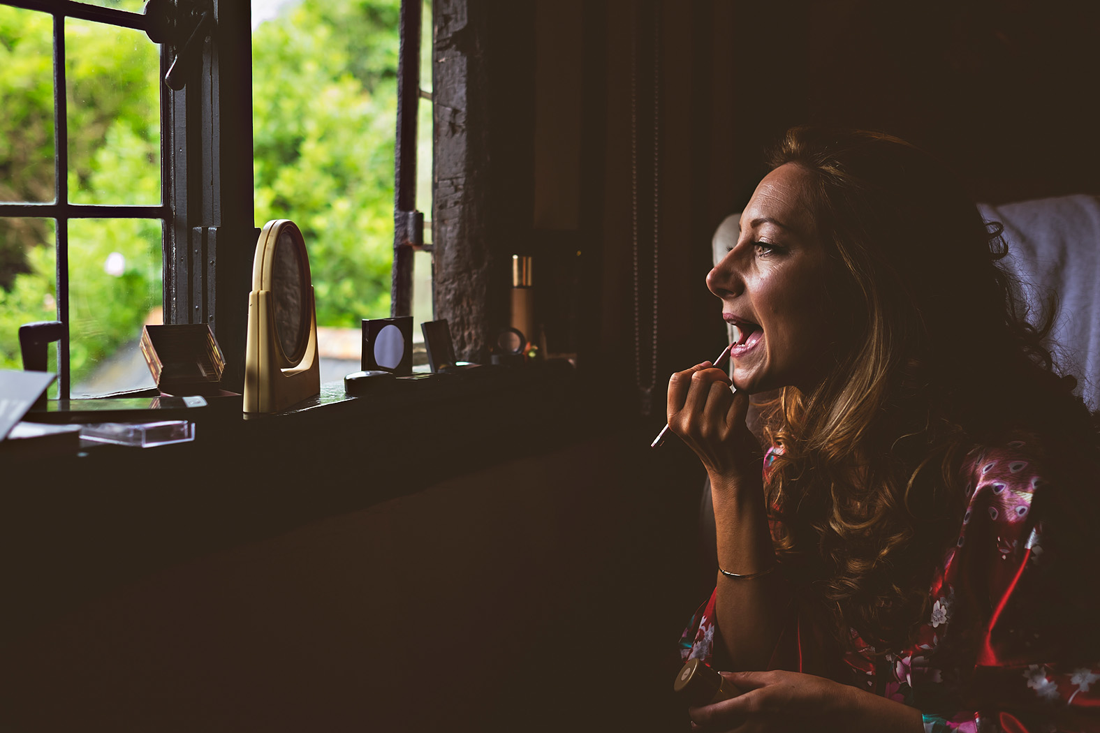 bride getting ready in surrey