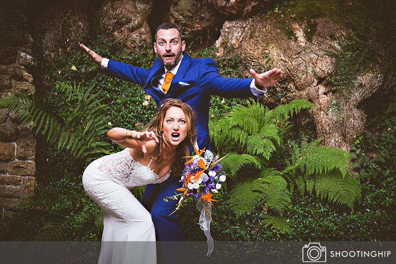 Bride and Groom Funny portrait at Ramster