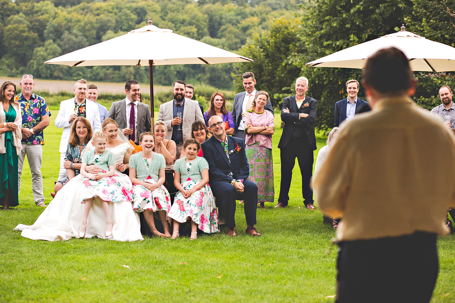 outdoor wedding speech at Tithe Barn