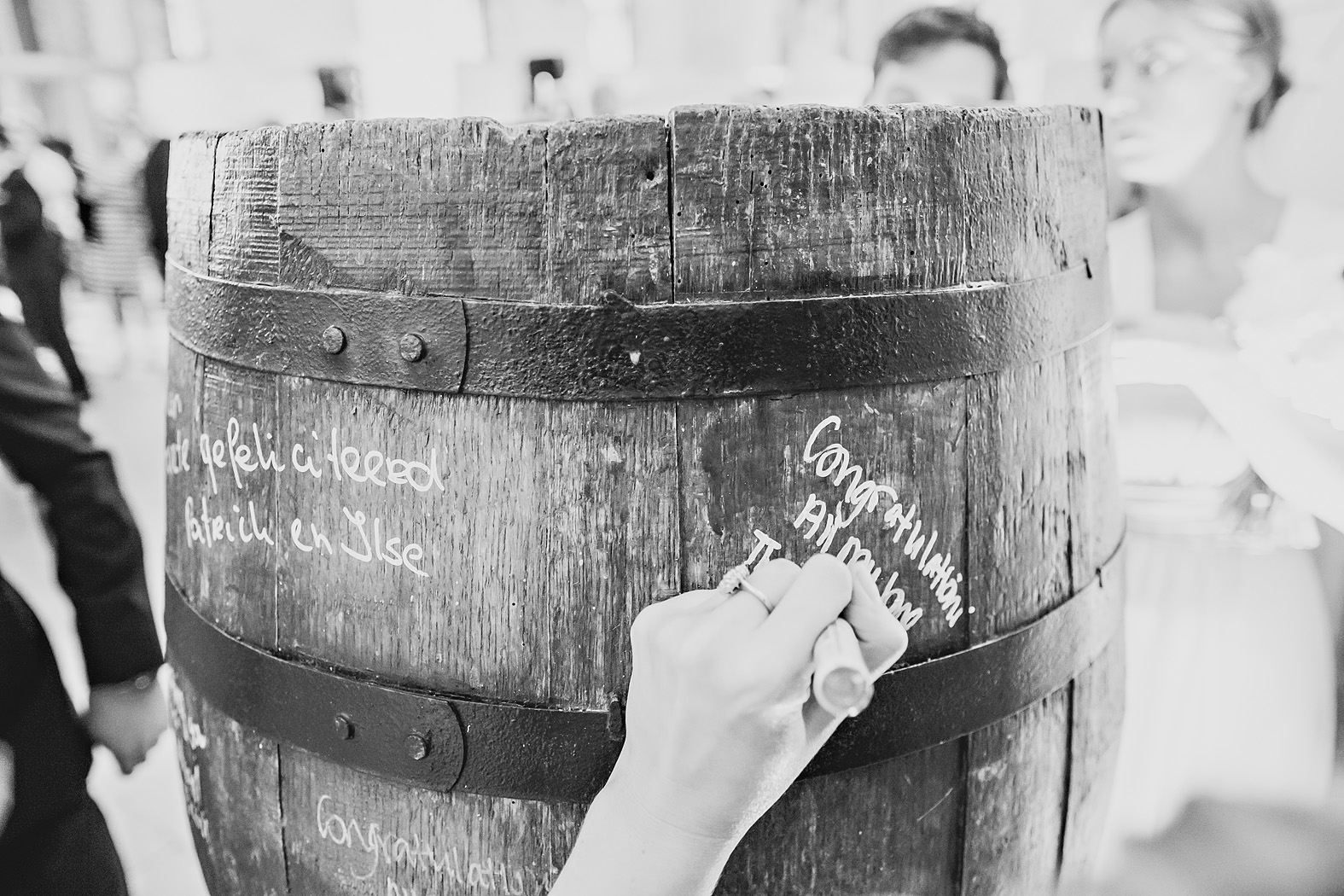 whiskey barrel signing board