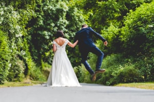 Emily and Adam at Tithe Barn