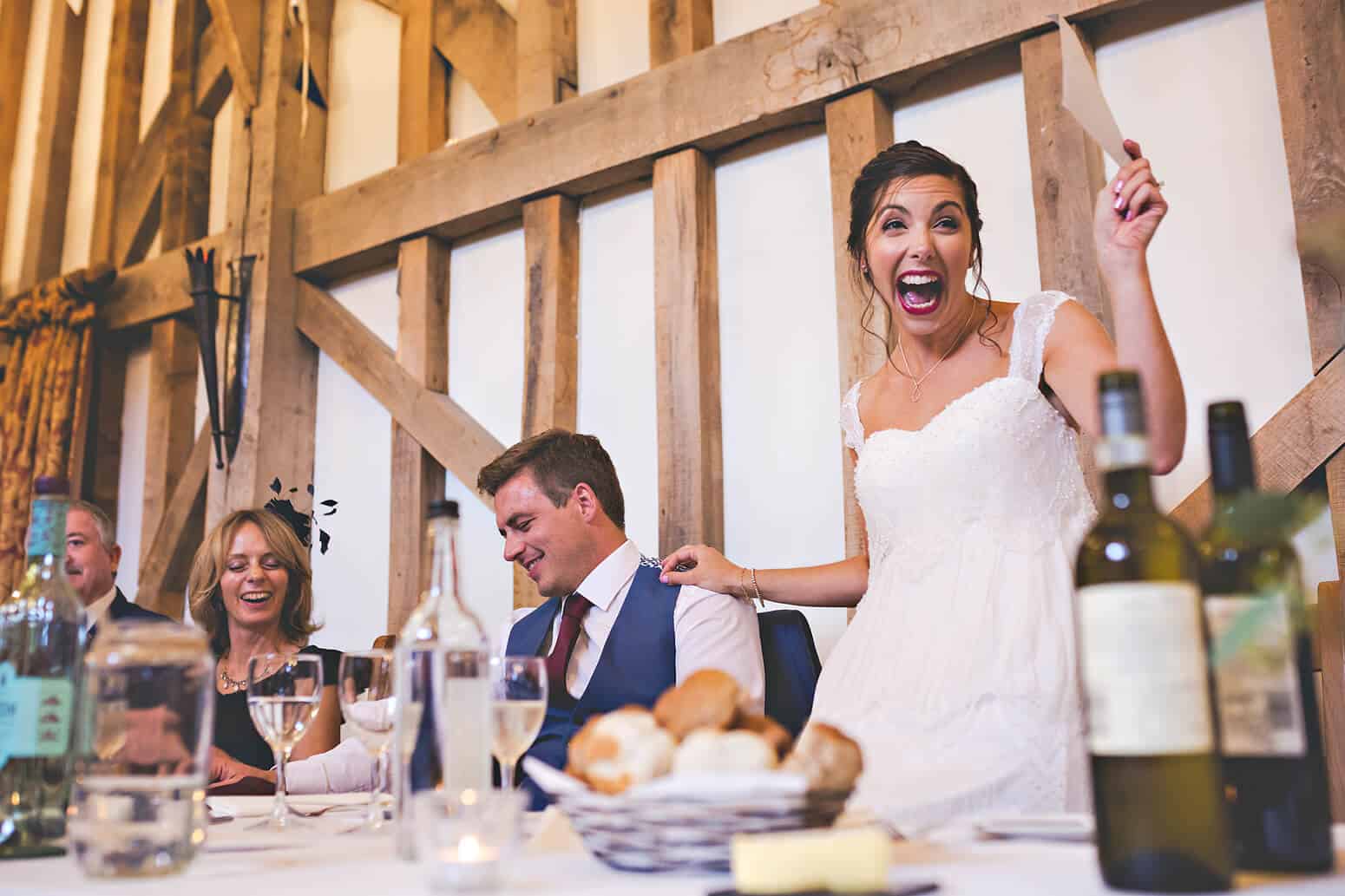 Brides speech at Gate Street Barn