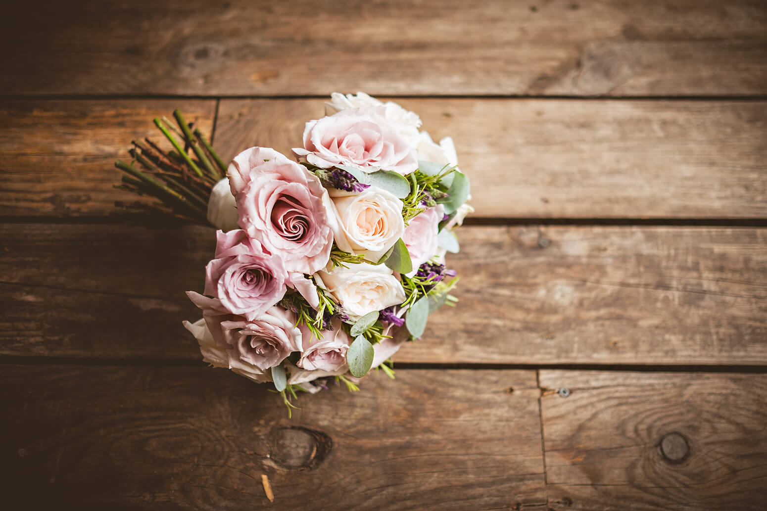 Bridal flowers on the deck at Gate Street Barn