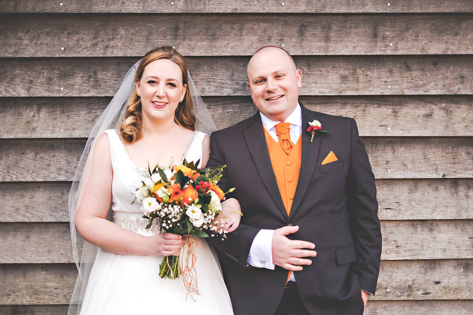 Bride and Groom at Tithe Barn