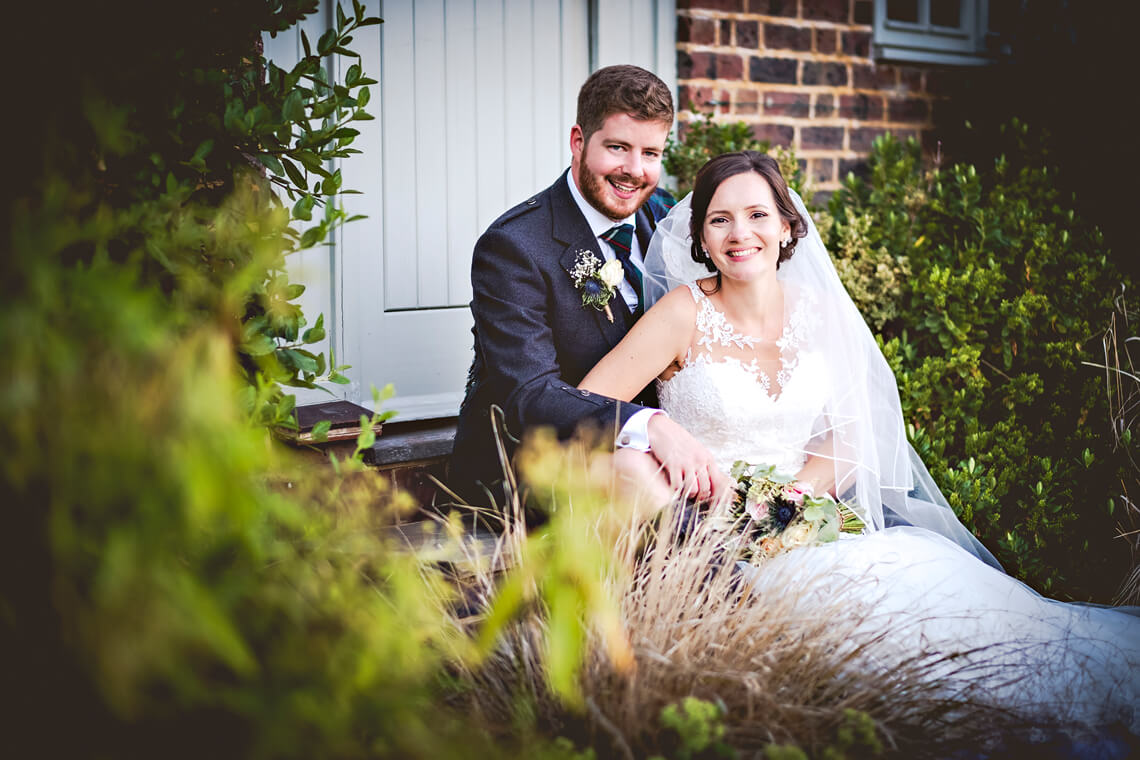 Bride and Groom portrait at Gate Street Barn