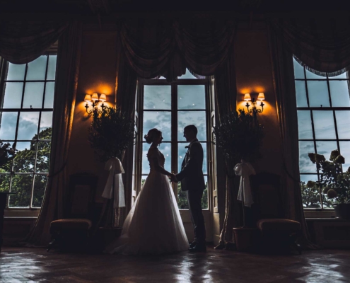 Bride and Groom at Hampton Court House